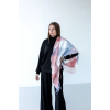 Велика рожева кашемірова хустка косинка в клітину CASHMERE